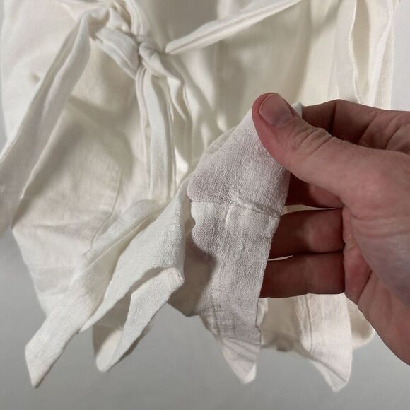 LOFT Romper Women XS White Short Sleeve Round Neck Sleeveless Lightweight Cotton - Picture 6 of 11